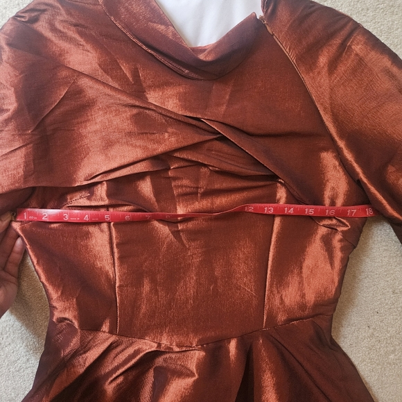 Copper Shiny Vintage/Vintage Style Fit and Flare Dress NWT Midi - Picture 8 of 9